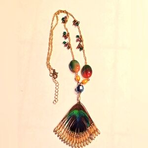 Peacock Feather Necklace